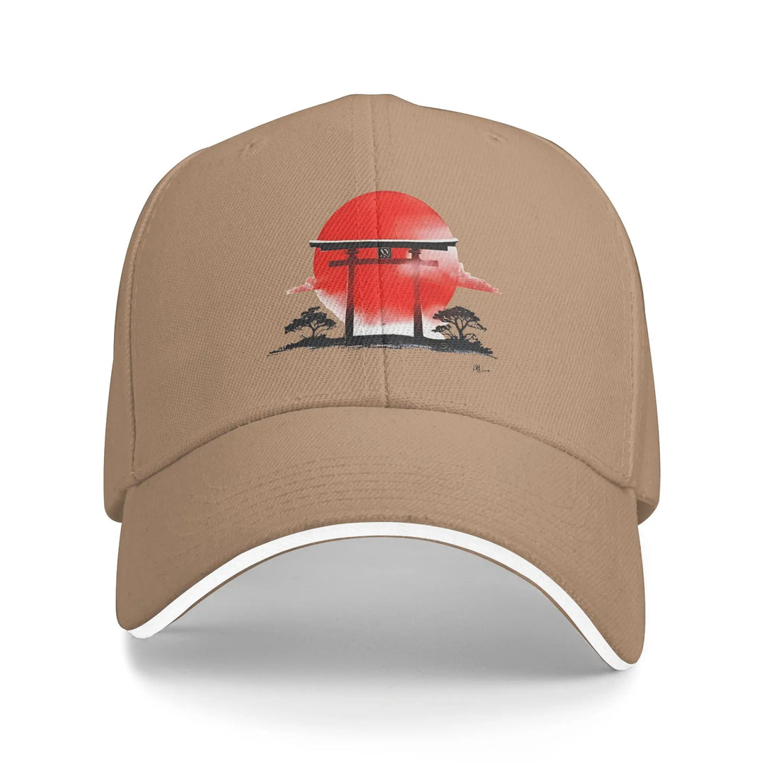 Casquette Japonaise Unisexe Torii Bleu Beige