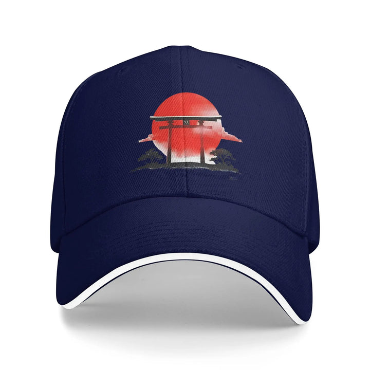 Casquette Japonaise Unisexe Torii Bleu Foncé