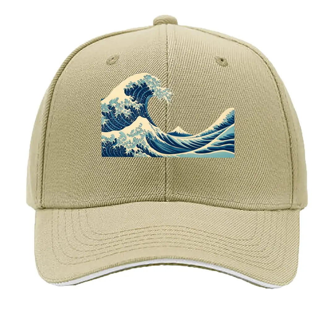 Casquette Japonaise Vague de Kanagawa Beige