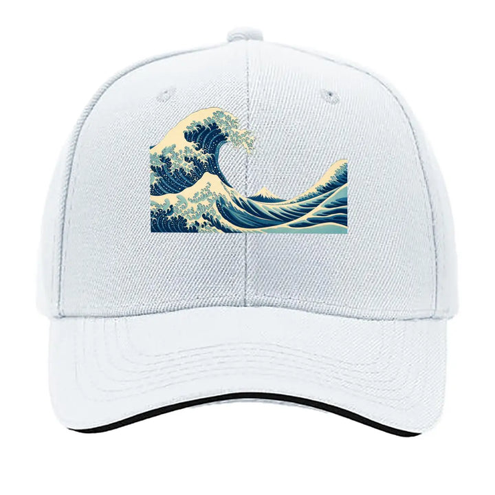 Casquette Japonaise Vague de Kanagawa Blanc