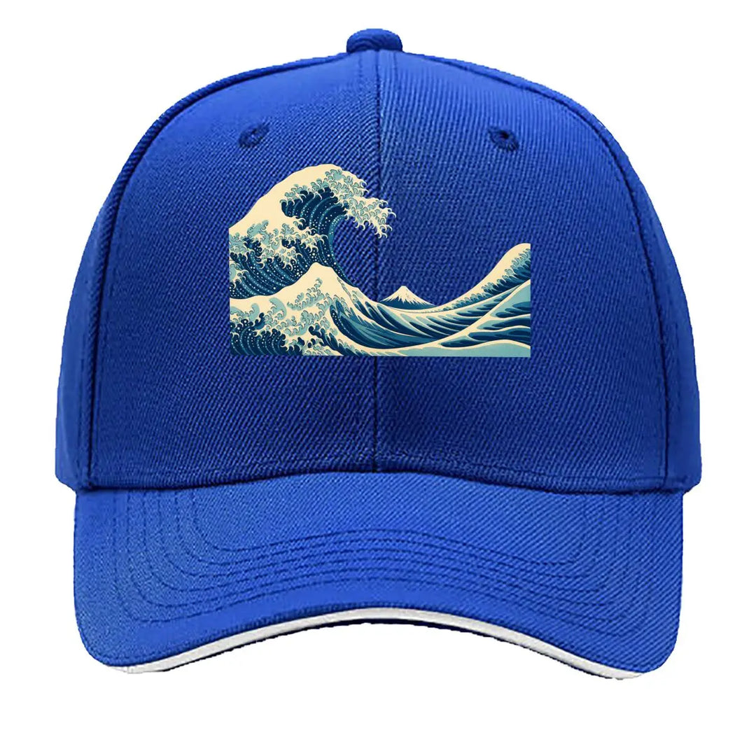 Casquette Japonaise Vague de Kanagawa Bleu