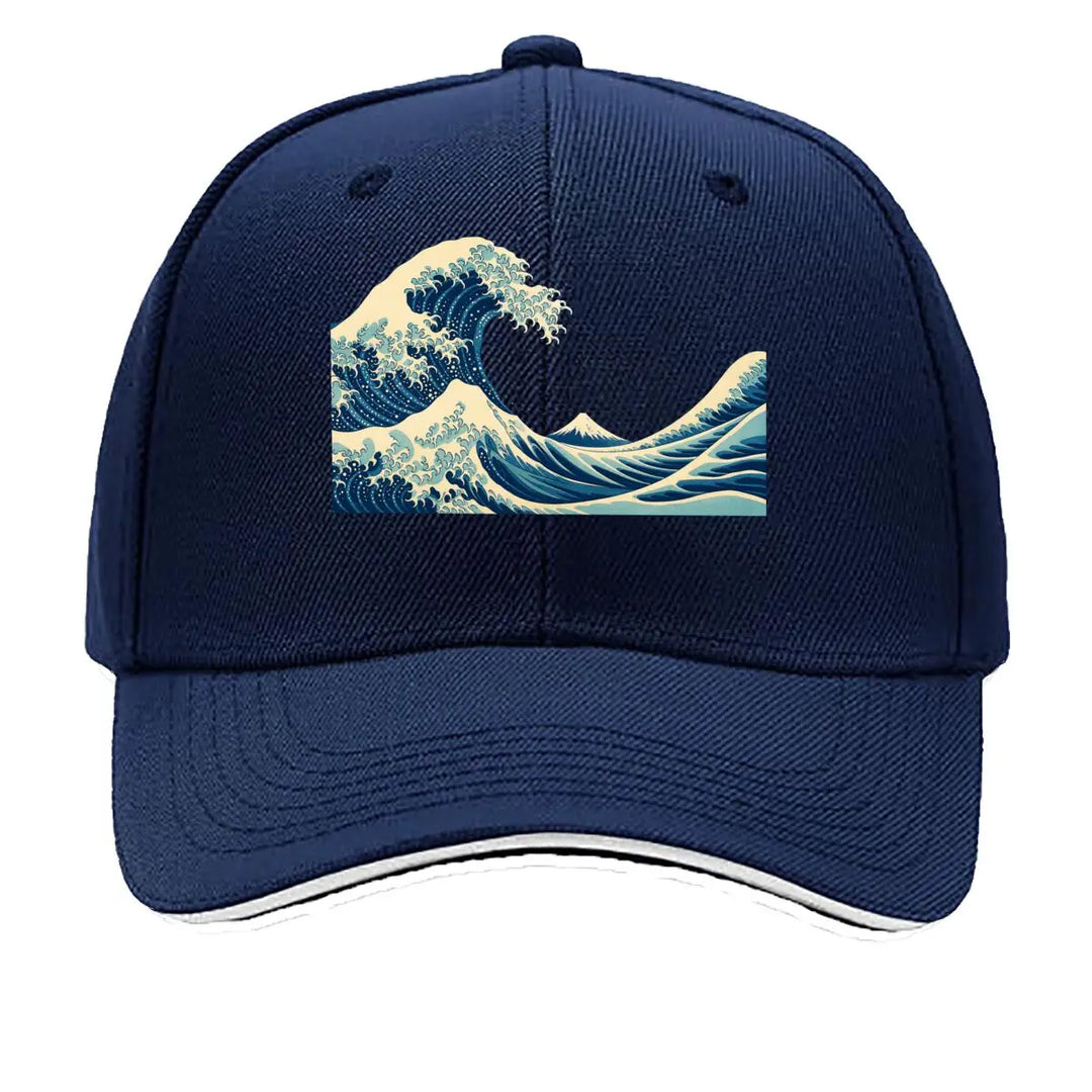 Casquette Japonaise Vague de Kanagawa Bleu Foncé