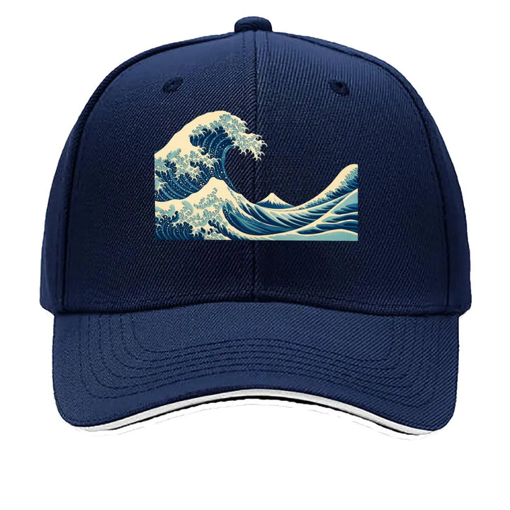 Casquette Japonaise Vague de Kanagawa Bleu Foncé