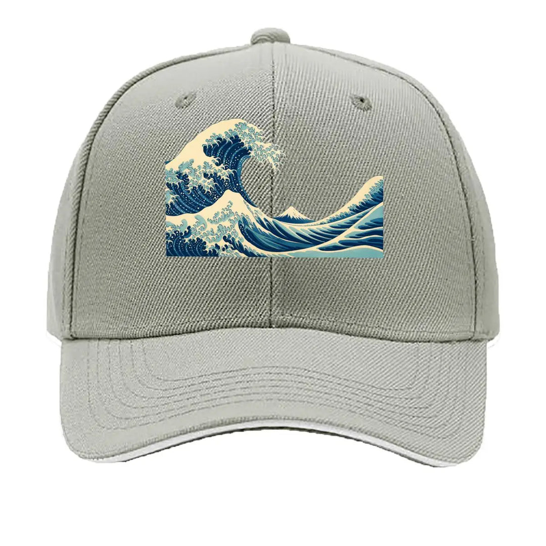 Casquette Japonaise Vague de Kanagawa Bleu Gris