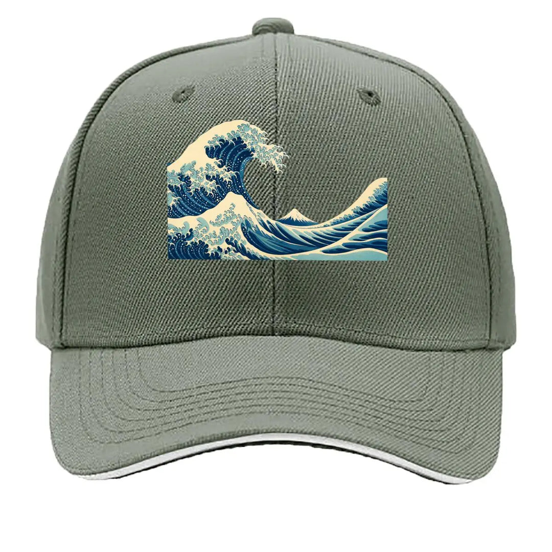 Casquette Japonaise Vague de Kanagawa Bleu Gris Foncé