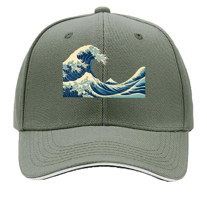 Casquette Japonaise Vague de Kanagawa Bleu Gris Foncé