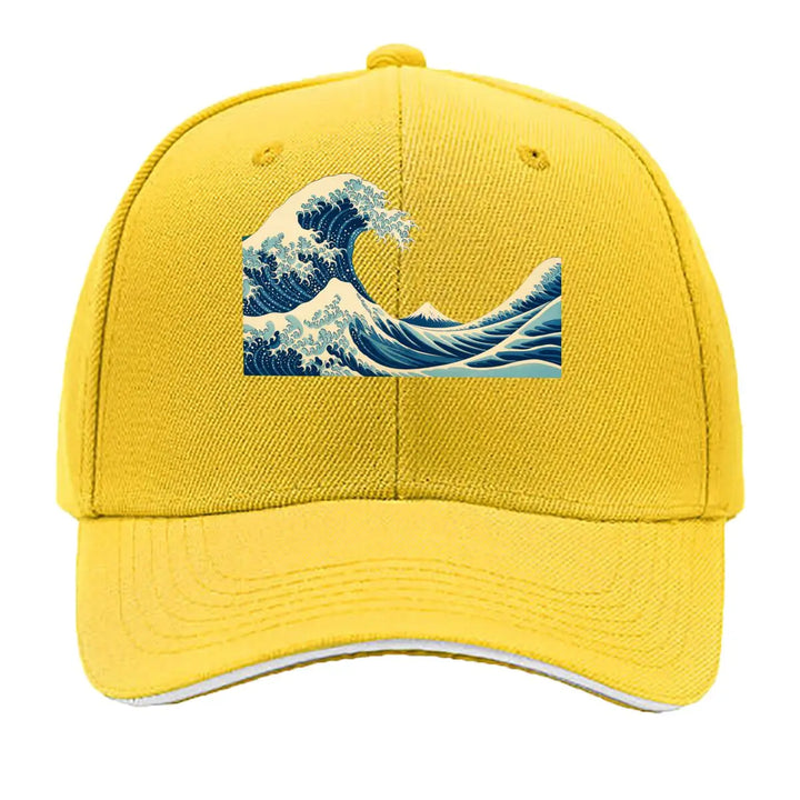Casquette Japonaise Vague de Kanagawa Jaune
