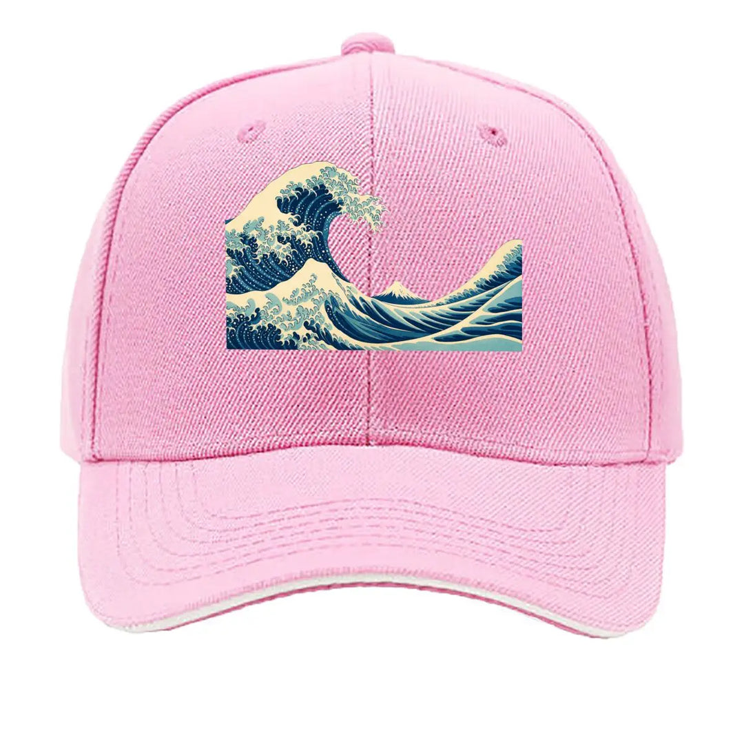 Casquette Japonaise Vague de Kanagawa Rose