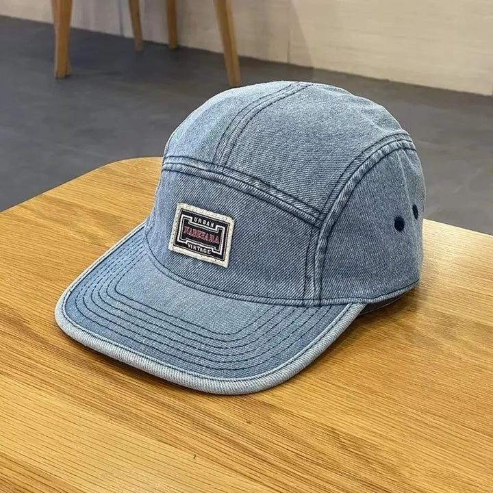 Casquette Japonaise en Denim Vintage Bleu