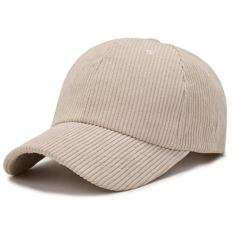 Casquette Japonaise en Velours Côtelé Beige
