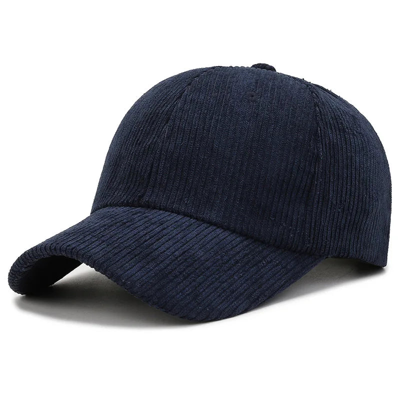 Casquette Japonaise en Velours Côtelé Bleu