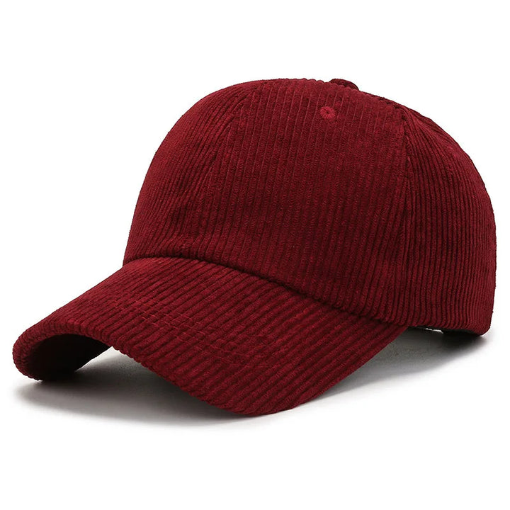 Casquette Japonaise en Velours Côtelé Bordeaux