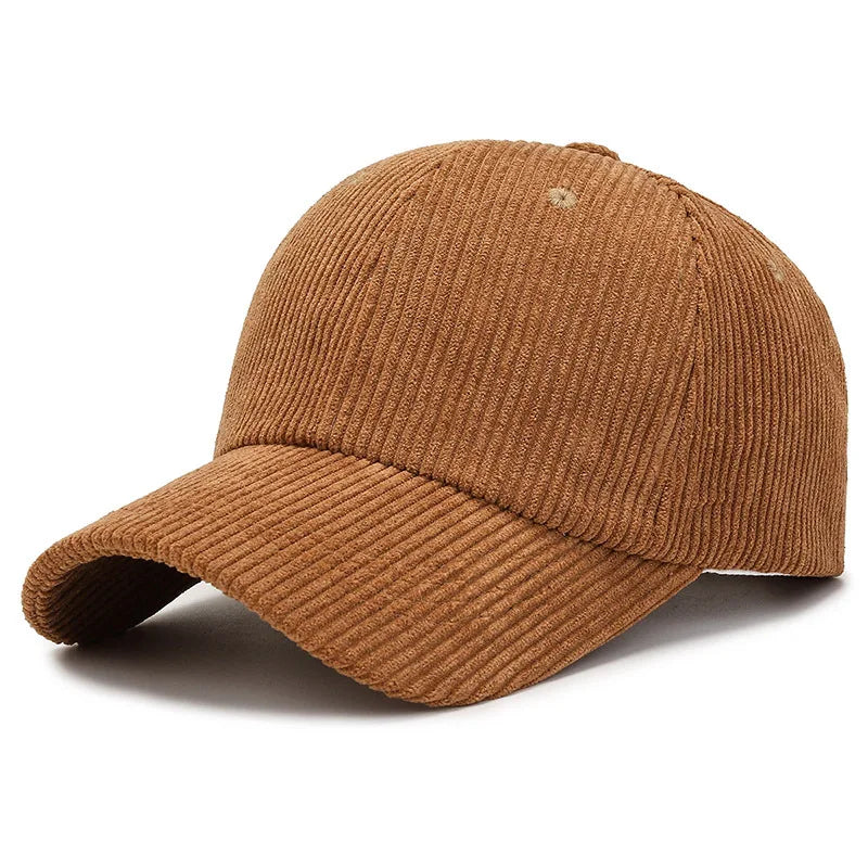Casquette Japonaise en Velours Côtelé Marron