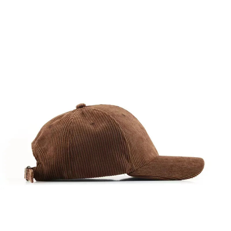 Casquette Japonaise en Velours Côtelé Marron
