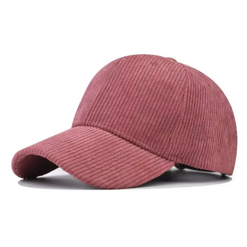 Casquette Japonaise en Velours Côtelé Rose