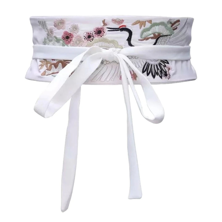 Ceinture Obi Brodée Blanc