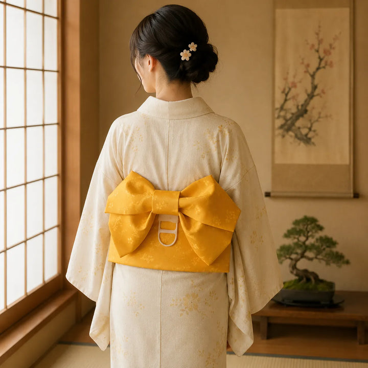 Ceinture Obi Jacquard à Nœud