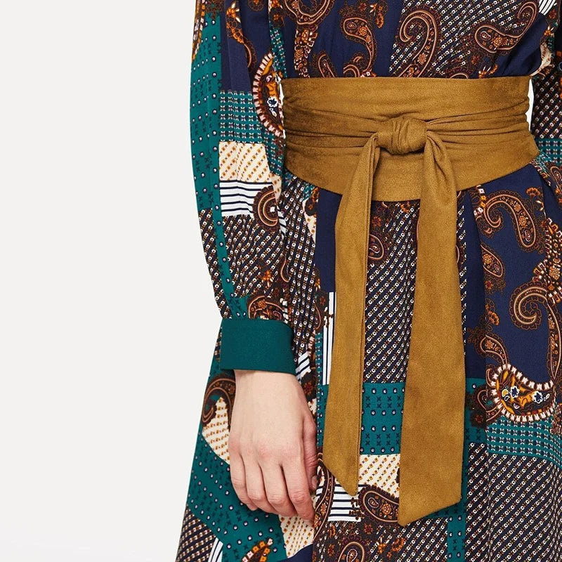 Ceinture Obi Japonaise Velouté Chic Marron