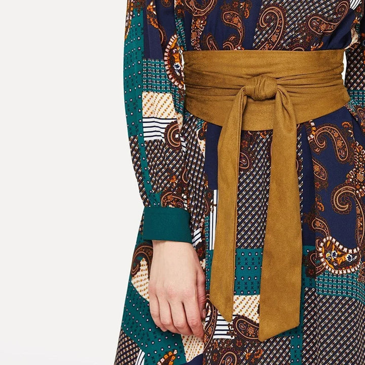 Ceinture Obi Japonaise Velouté Chic Marron