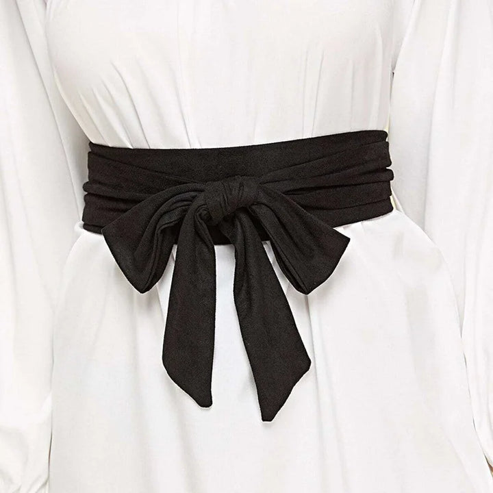Ceinture Obi Japonaise Velouté Chic Noir