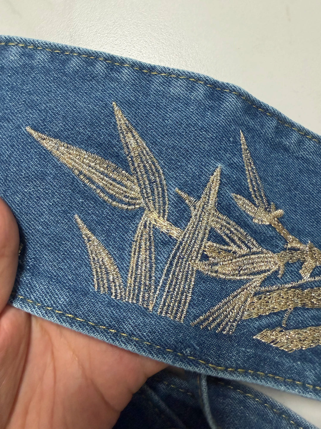 Ceinture Obi Japonaise en Jean Brodé Unique
