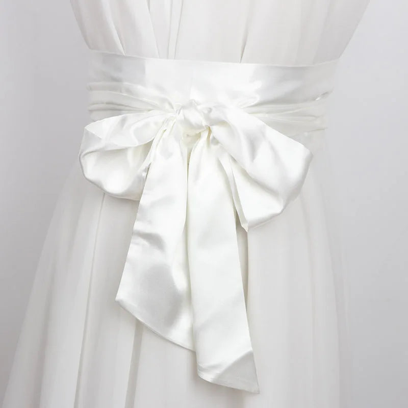 Ceinture Obi Japonaise en Satin Blanc