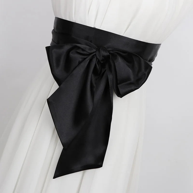 Ceinture Obi Japonaise en Satin Noir