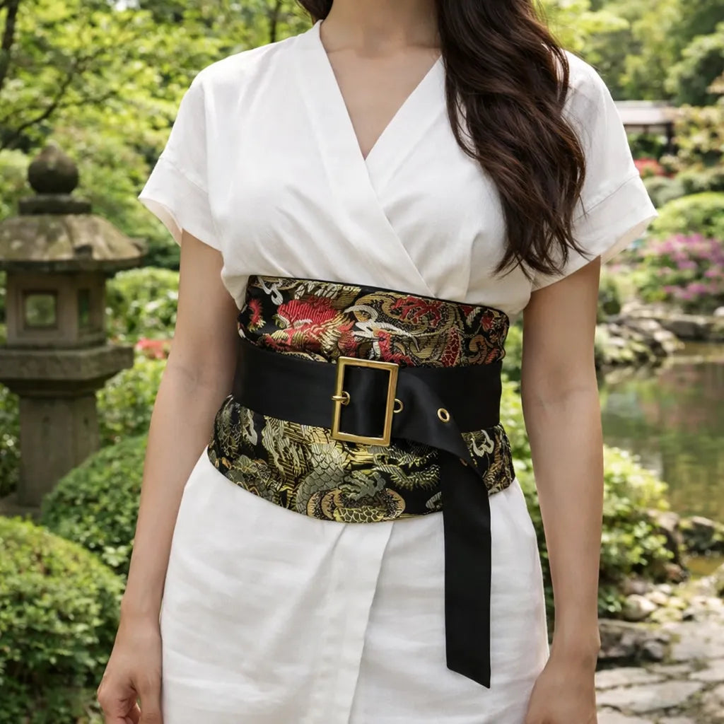 Ceinture Obi Moderne à Motifs Japonais