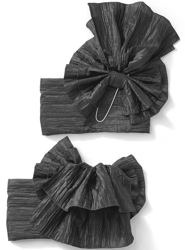 Ceinture Obi Plissée avec Nœud Noir