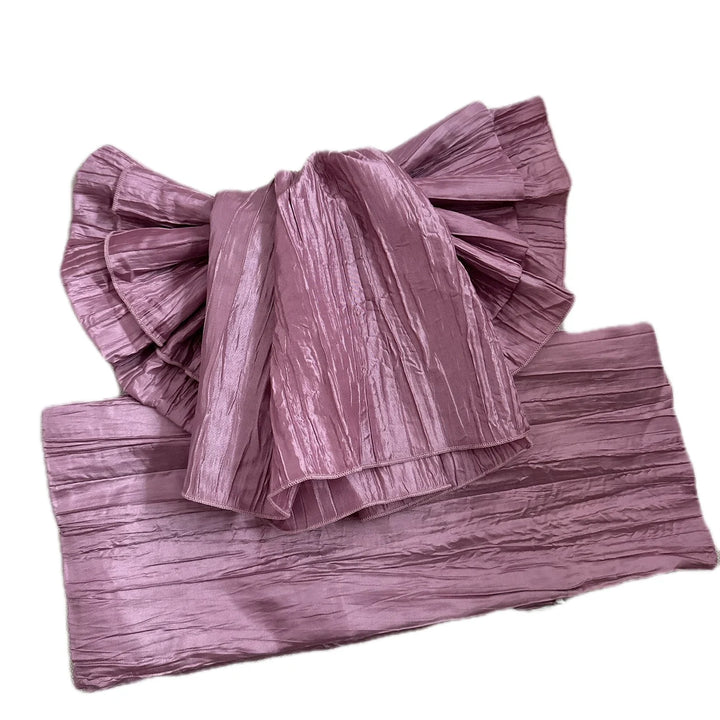 Ceinture Obi Plissée avec Nœud Rose