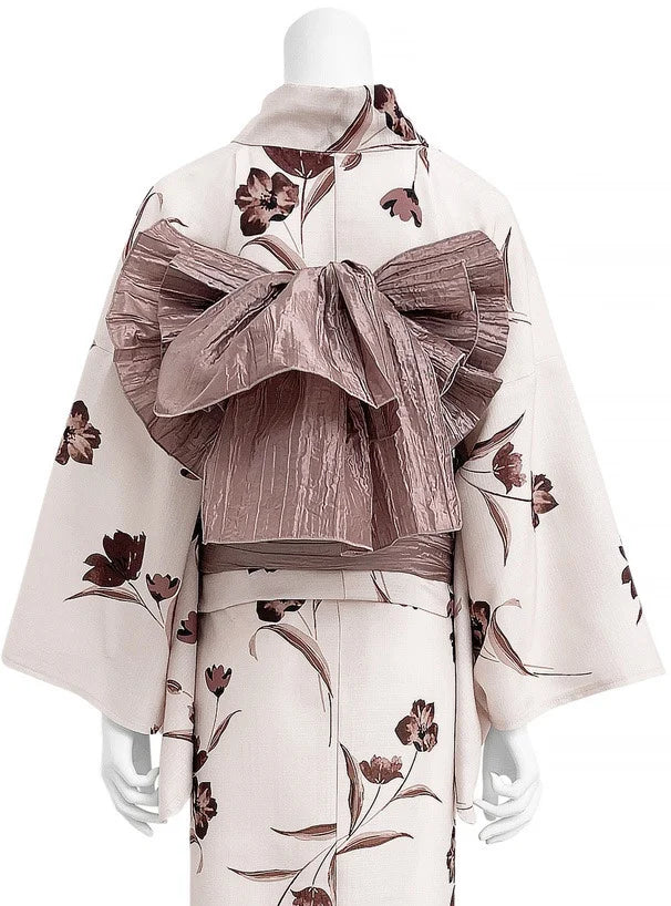 Ceinture Obi Plissée avec Nœud Unique