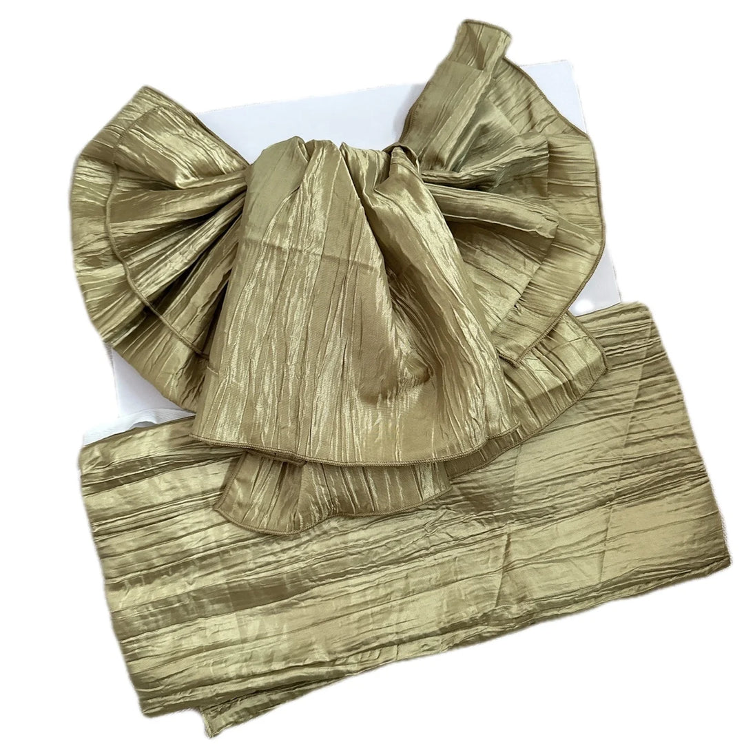 Ceinture Obi Plissée avec Nœud Vert
