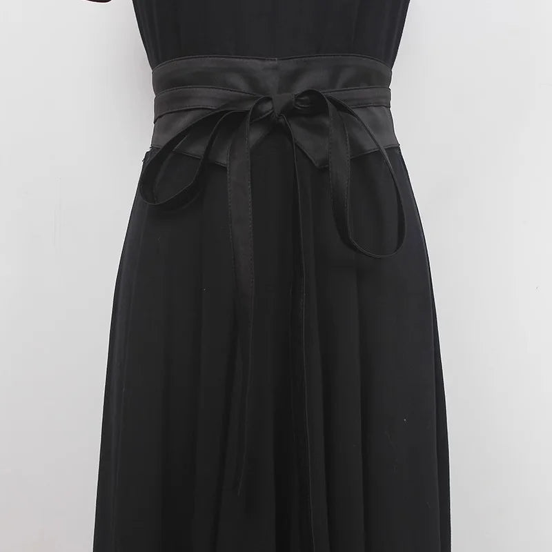 Ceinture Obi Stylée Unie Noir