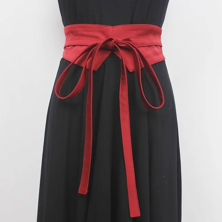 Ceinture Obi Stylée Unie Rouge