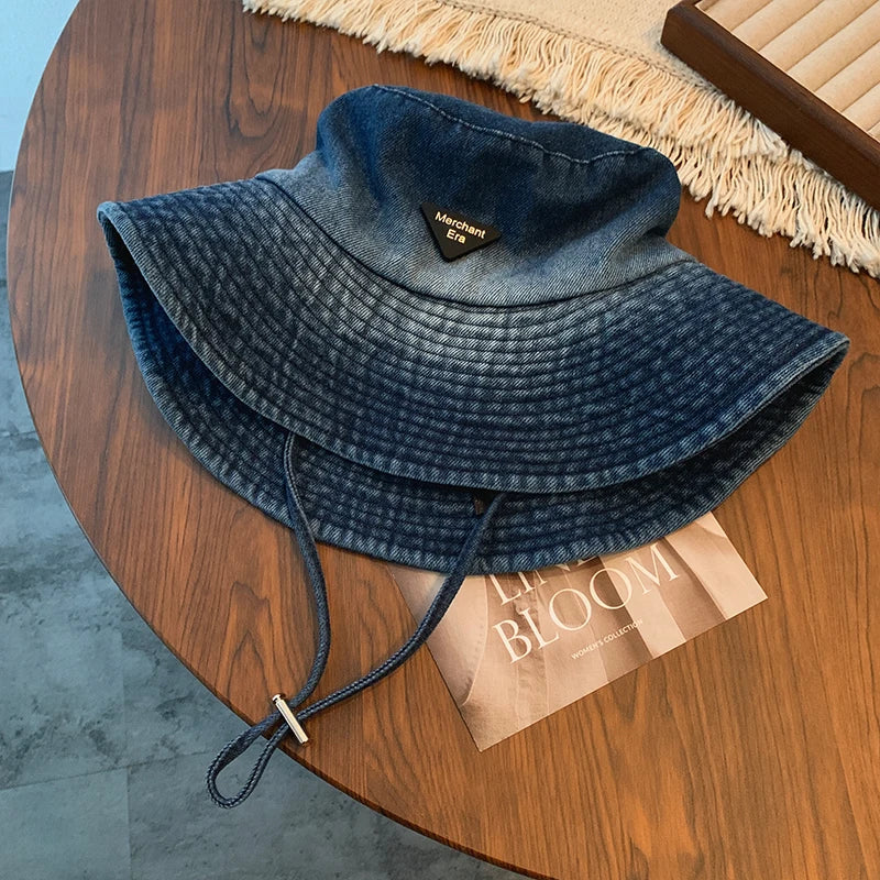 Chapeau Bob Japonais en Denim Bleu Foncé