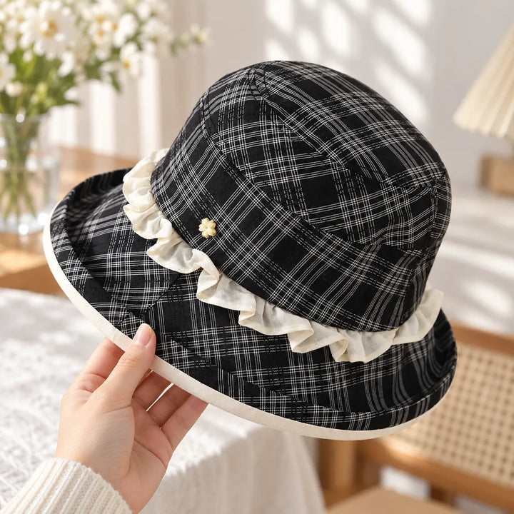 Chapeau Japonais Carreaux Vintage Original