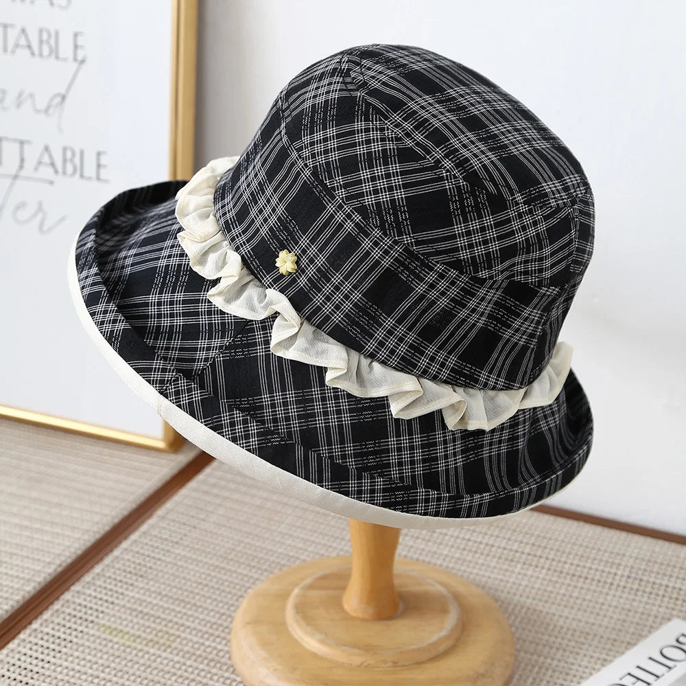 Chapeau Japonais Carreaux Vintage stylé