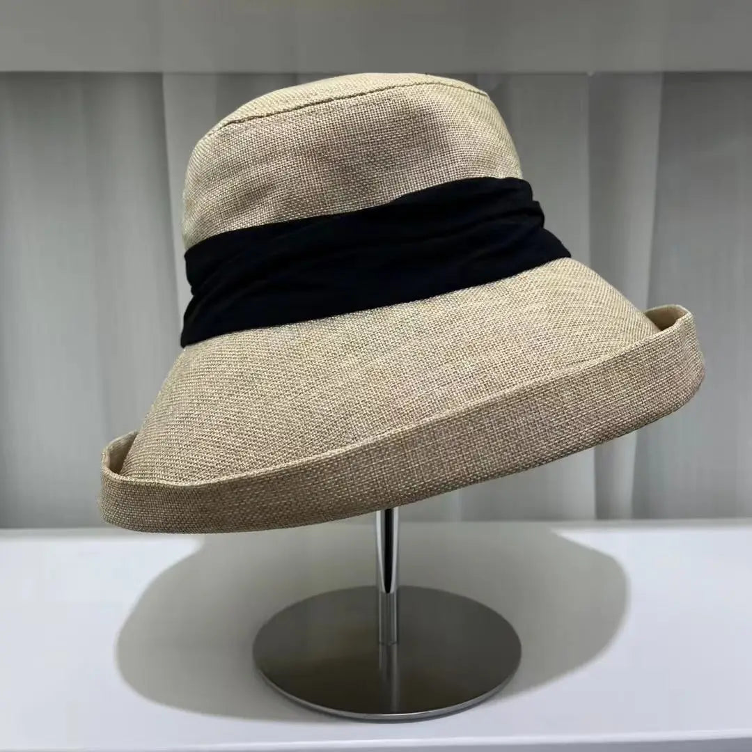 Chapeau Japonais Femme en Lin Beige