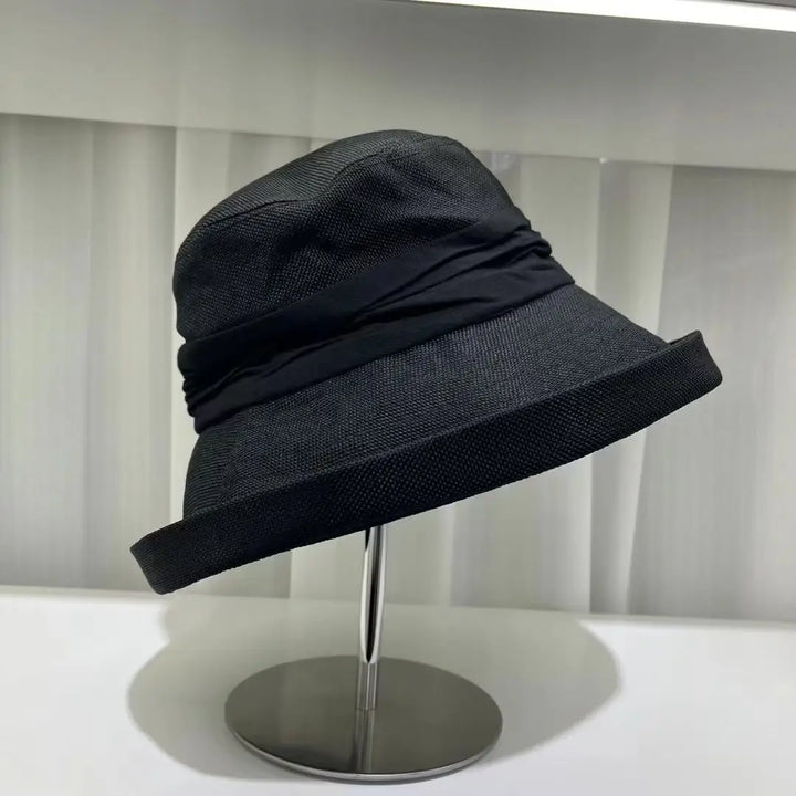 Chapeau Japonais Femme en Lin Noir