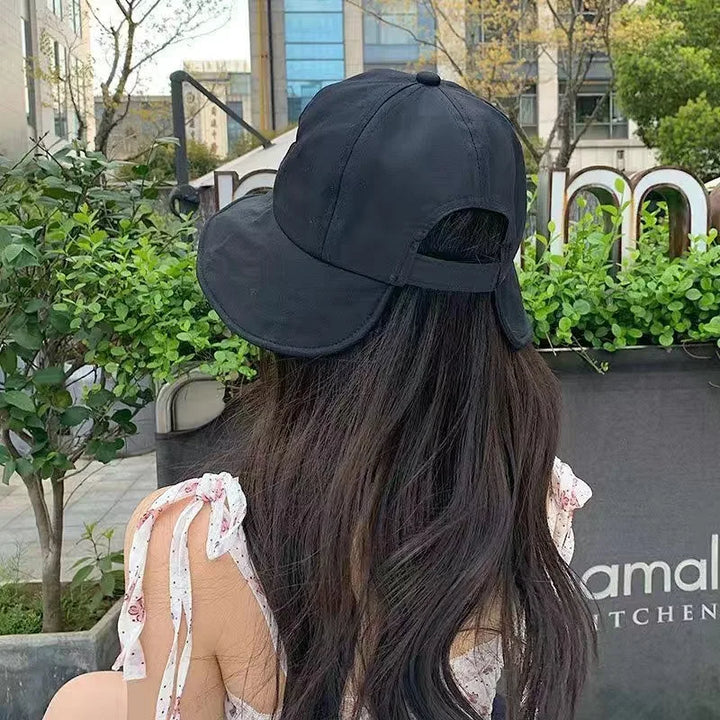Chapeau Japonais à Large Bord Réglable Noir