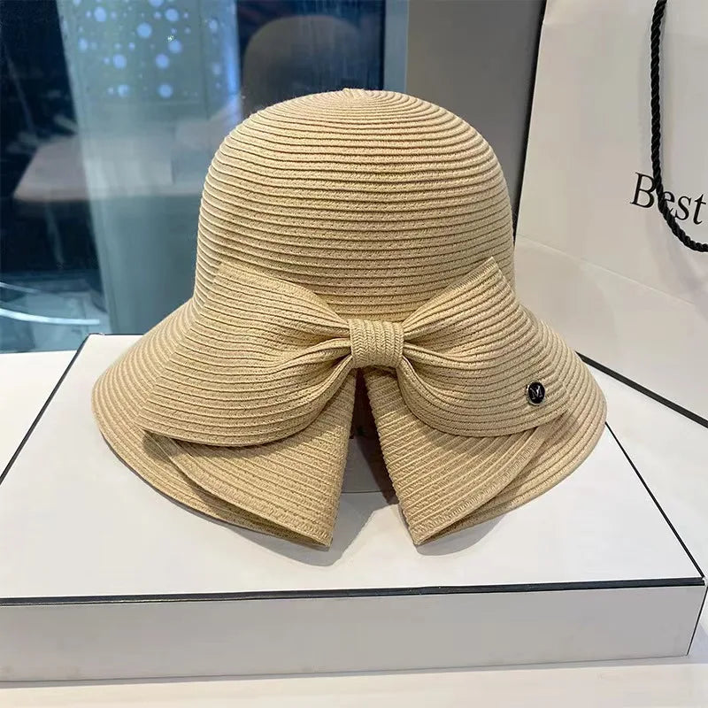 Chapeau Japonais à Noeud Beige