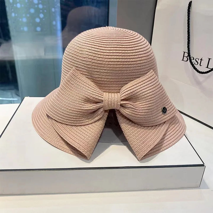 Chapeau Japonais à Noeud Rose