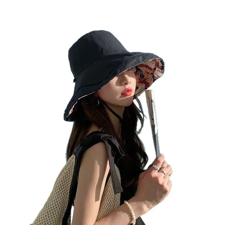 Chapeau Japonais Réversible à Large Bord
