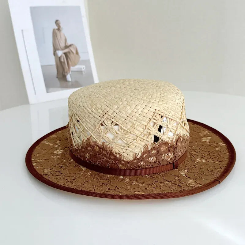 Chapeau Japonais Raphia Élégant gracieux