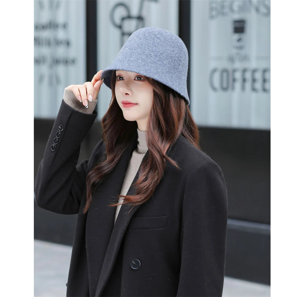 Chapeau Japonais Seau d’Hiver Bleu