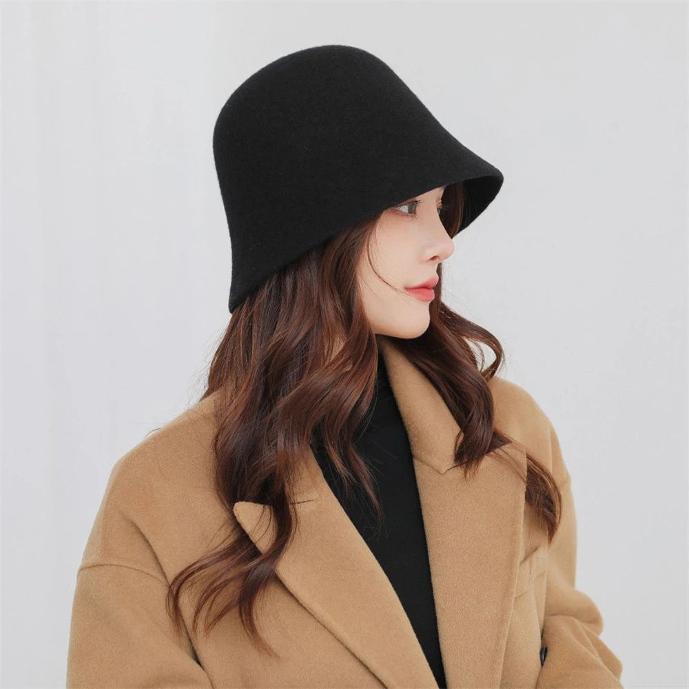 Chapeau Japonais Seau d’Hiver Noir