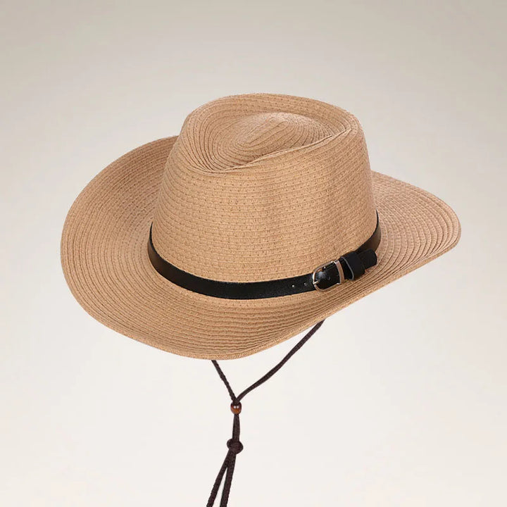 Chapeau de Paille Japonais à Ficelle Marron Clair