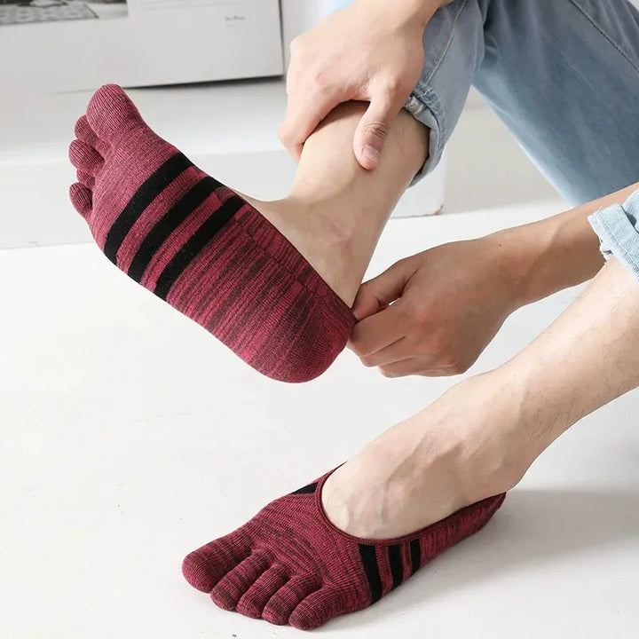 Chaussettes Japonaises 5 Doigts Invisibles Rouge