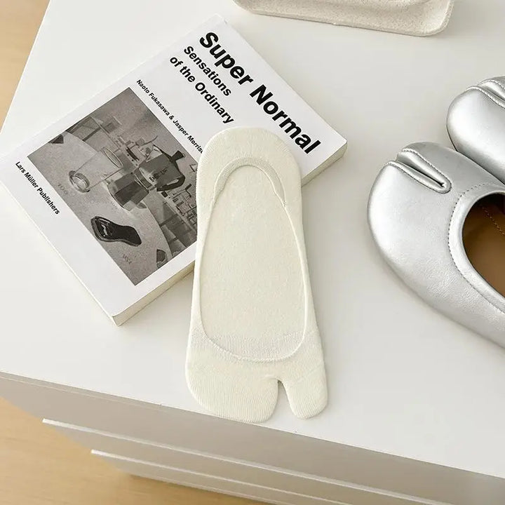 Chaussettes Japonaises Basses Unies Beige