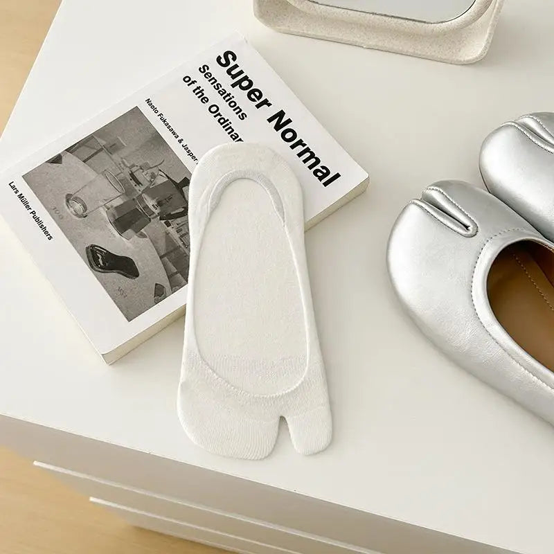 Chaussettes Japonaises Basses Unies Blanc